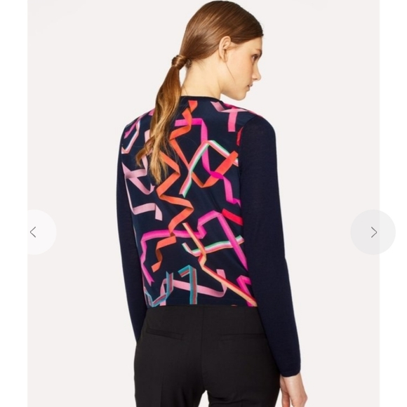 PAUL SMITH Ribbons Navy Wool Cardigan - Picture 4 of 16